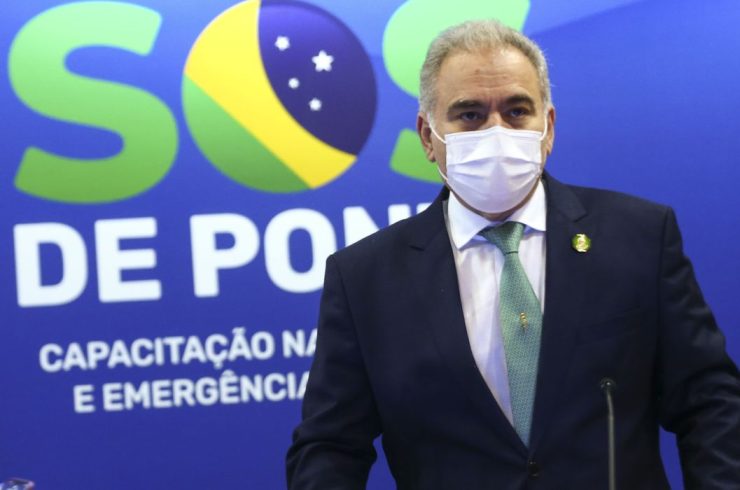 O ministro da Saúde, Marcelo Queiroga, durante o lançamento do Programa SOS de Ponta - Capacitação nas Urgências e Emergências do Brasil.