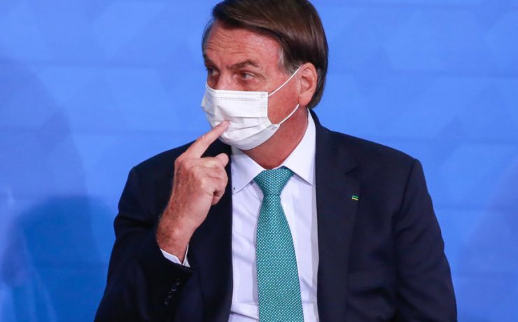 Presidente Jair Bolsonaro partipa da cerimônia de anúncios CAIXA: Patrocínio ao Esporte Brasileiro, com a presença do filho Flávio Bolsonaro, Vice-Pres. Hamilton Mourão, Pedro Guimarães (presidente da CEF) Marcelo Magalhães (Sercreário Nacional de Esportes),Sérgio Lima/Poder360 01.06.2021