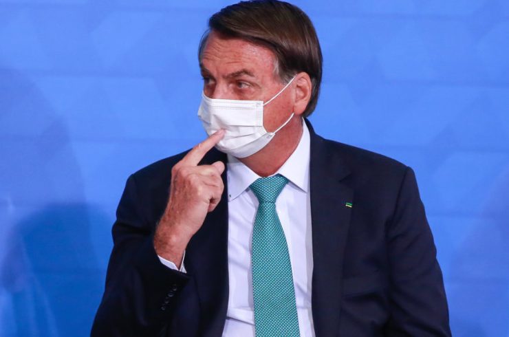 Presidente Jair Bolsonaro partipa da cerimônia de anúncios CAIXA: Patrocínio ao Esporte Brasileiro, com a presença do filho Flávio Bolsonaro, Vice-Pres. Hamilton Mourão, Pedro Guimarães (presidente da CEF) Marcelo Magalhães (Sercreário Nacional de Esportes),Sérgio Lima/Poder360 01.06.2021