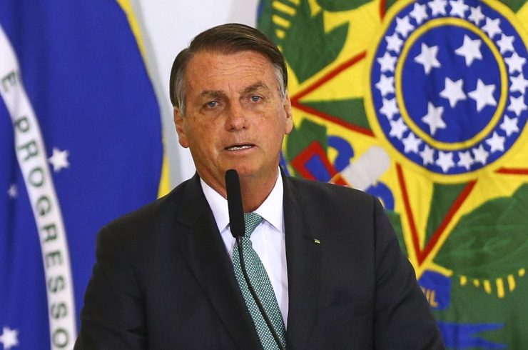 O presidente Jair Bolsonaro durante anúncio de avanços no programa federal de habitação, o Casa Verde e Amarela.
