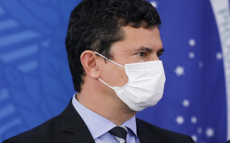 Sergio Moro - Presidente Jair Bolsonaro durante entrevista coletiva sobre a pandemia de coronavirus com os ministros da Justiça, SergioMoro; Saúde, Henrique Mandetta; Economia, Paulo Guedes.  Sérgio Lima/Poder360 18.mar.2020