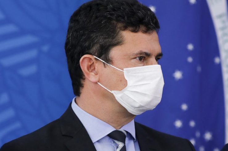 Sergio Moro - Presidente Jair Bolsonaro durante entrevista coletiva sobre a pandemia de coronavirus com os ministros da Justiça, SergioMoro; Saúde, Henrique Mandetta; Economia, Paulo Guedes.  Sérgio Lima/Poder360 18.mar.2020